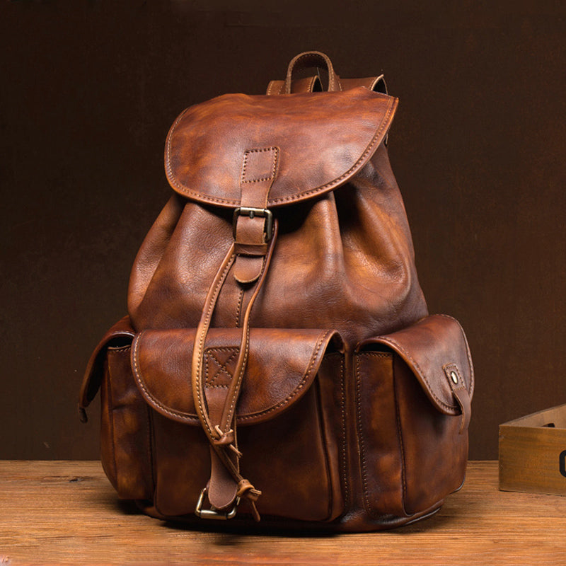 large leather backpack