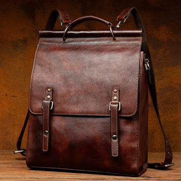 Vintage Leather Backpack for Men & Women